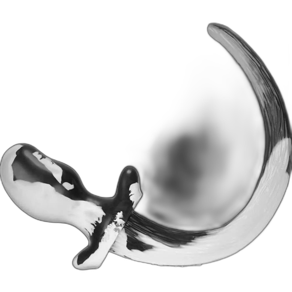 MASTIFF Puppy Tail Butt Plug | White & Black Swirl