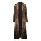 Long sleeve plus length velvet trench coat