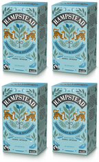 4 x Hampstead Tea Org Demeter P/mint & S/mint Tea Bags - 20pc