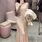 Acetate Cashmere Wool Soft, Draping Knit Dress