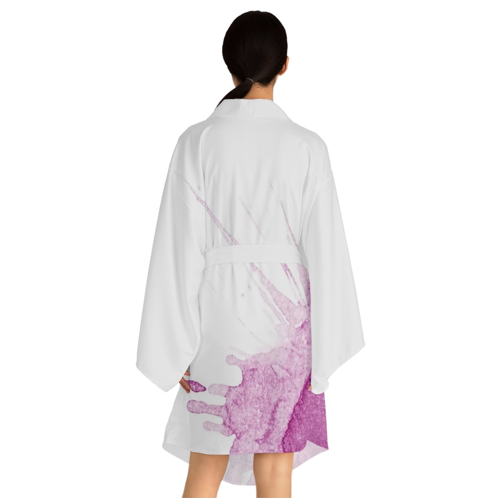 Watercolour Pink Splash - Womens Kimono Robe