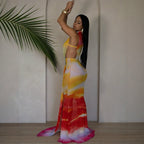 Elegant Gradient-Color Strap Design Bodycon Maxi Dress For Women