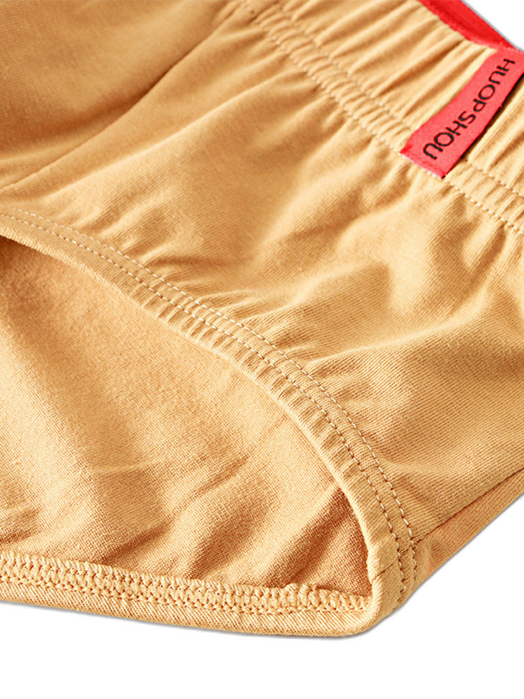 4 Pack Men's Solid Color Cotton Low-Rise Seamless Comfort Briefs