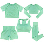 Women's Fashion Dot Fitness Yoga Outfit Five-Piece Set