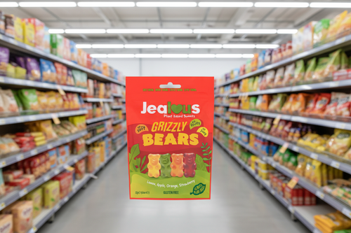 10 x Jealous Sweets Grizzly Bears   Share Bag - 125g