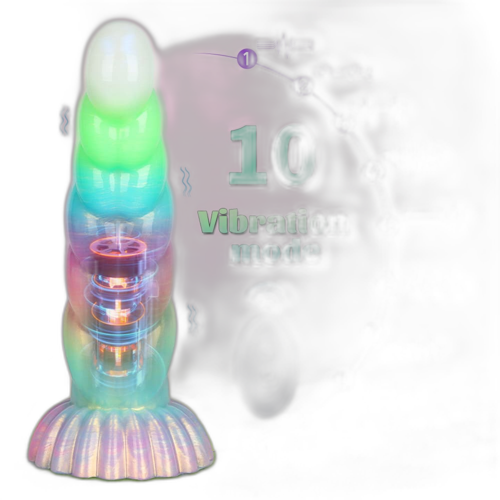 WistGlow – Fantasy Dildo – Spiral Texture & Glow-in-the-Dark Vibrating Dildo