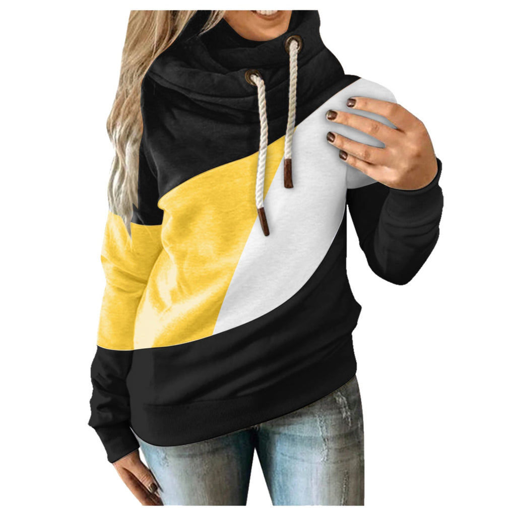 New color-blocking long-sleeved hooded sweater