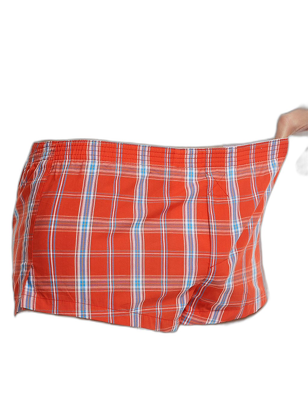 Men’s Vent Classic Plaid Cotton Boxers With Fly