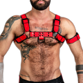 ruff GEAR Bold Leather Bulldog Harness Red