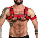ruff GEAR Bold Leather Bulldog Harness Red