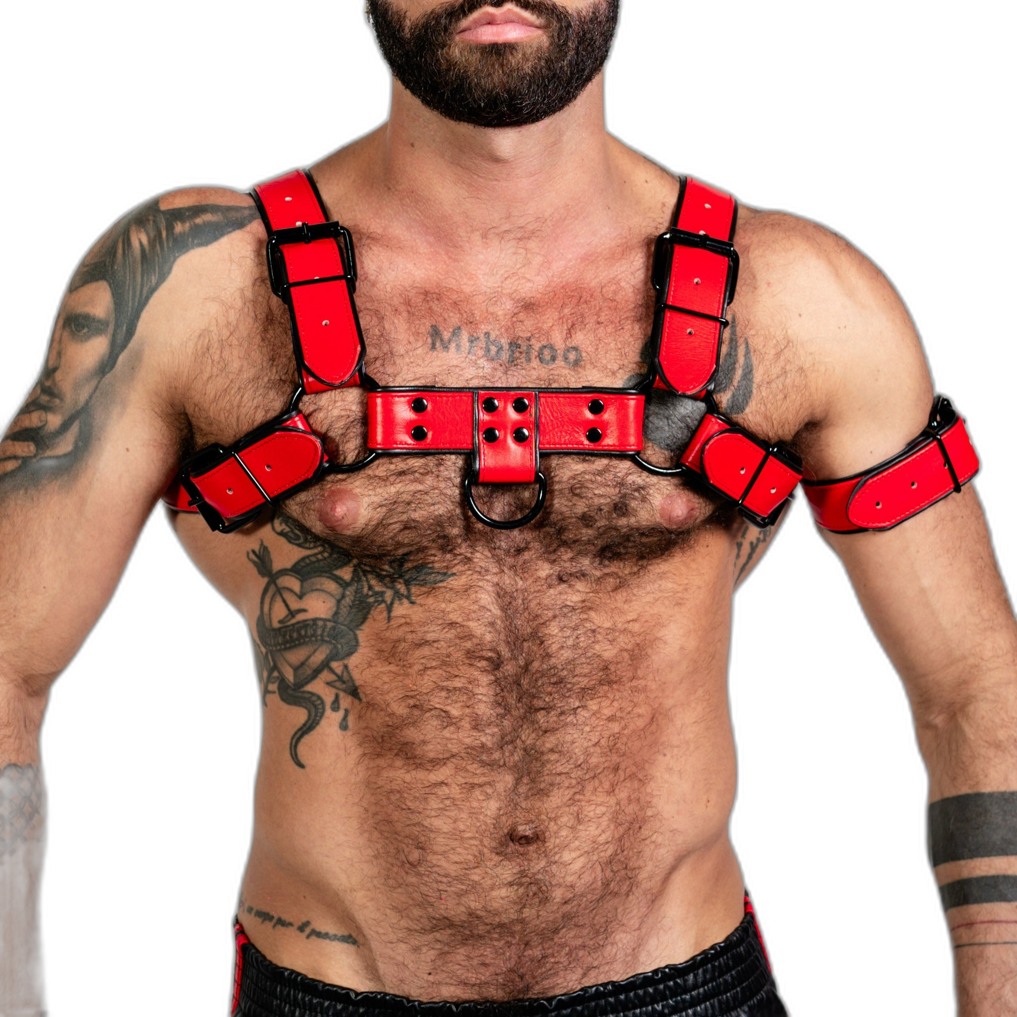 ruff GEAR Bold Leather Bulldog Harness Red