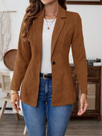 Lapel Long Sleeve Single-breasted Leisure Suit Coat