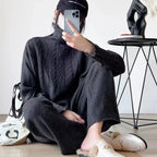 Sweater Wide Leg Trousers Look Slimming Two-piece Suit High