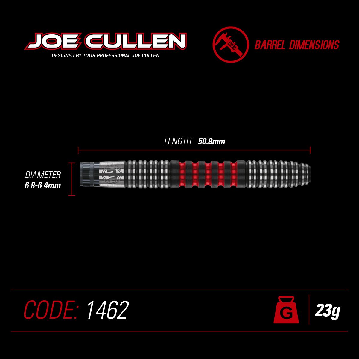 Winmau Joe Cullen 90% Tungsten alloy Steeltip darts
