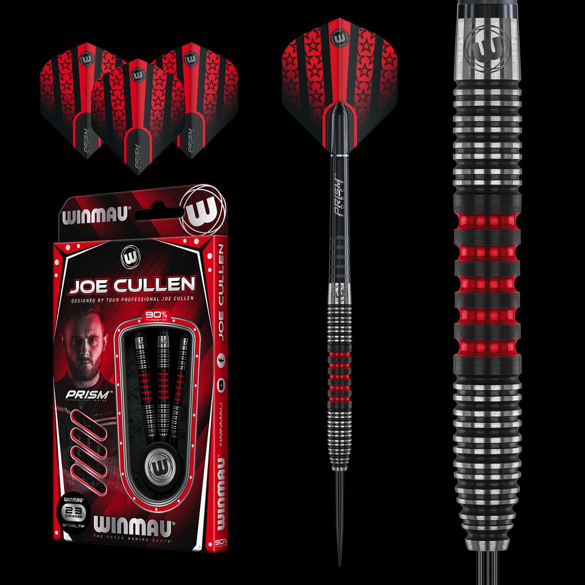 Winmau Joe Cullen 90% Tungsten alloy Steeltip darts
