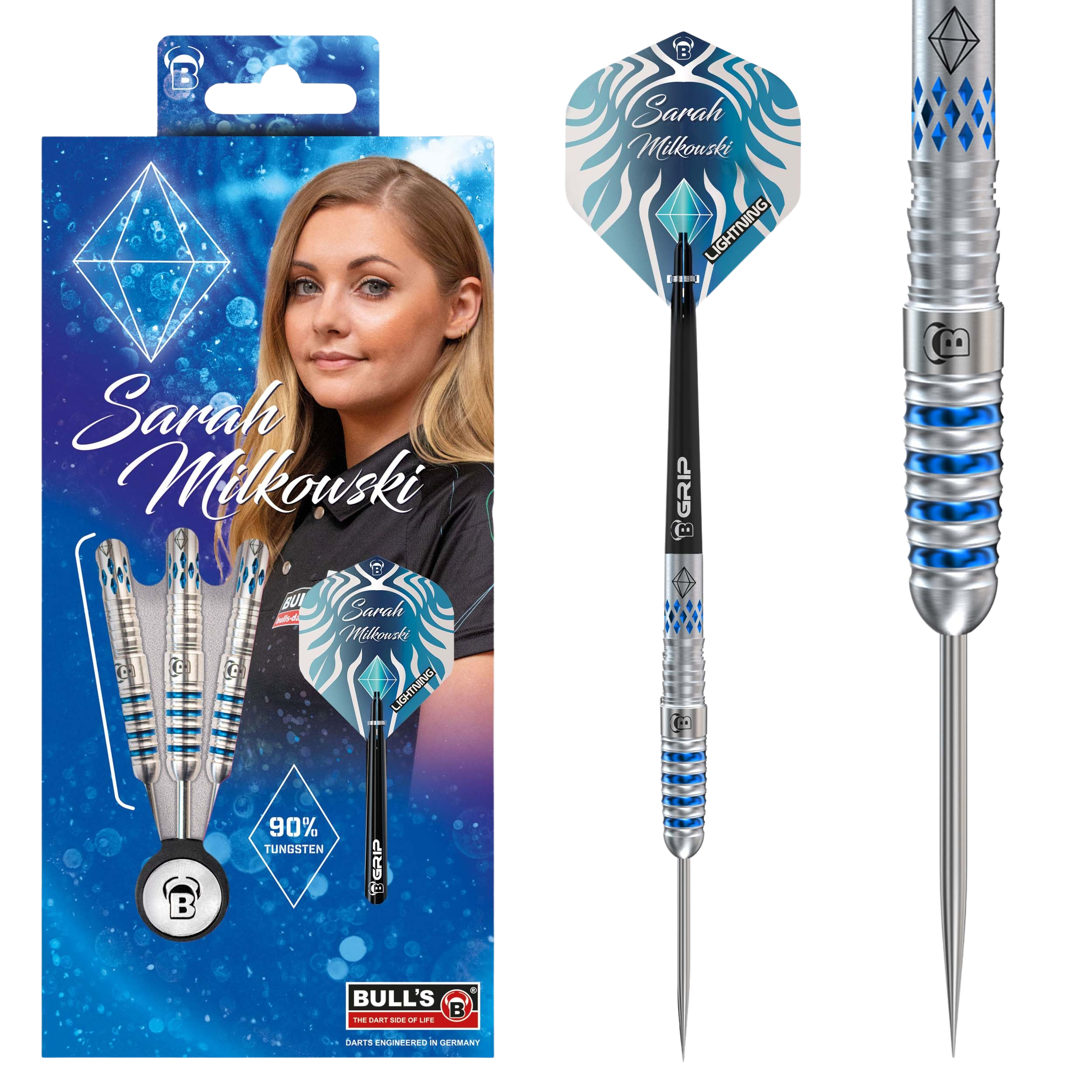 Bull's Sarah Milkowski Steel Darts 90% Tungsten