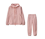 Two-piece solid color sweater with large pockets