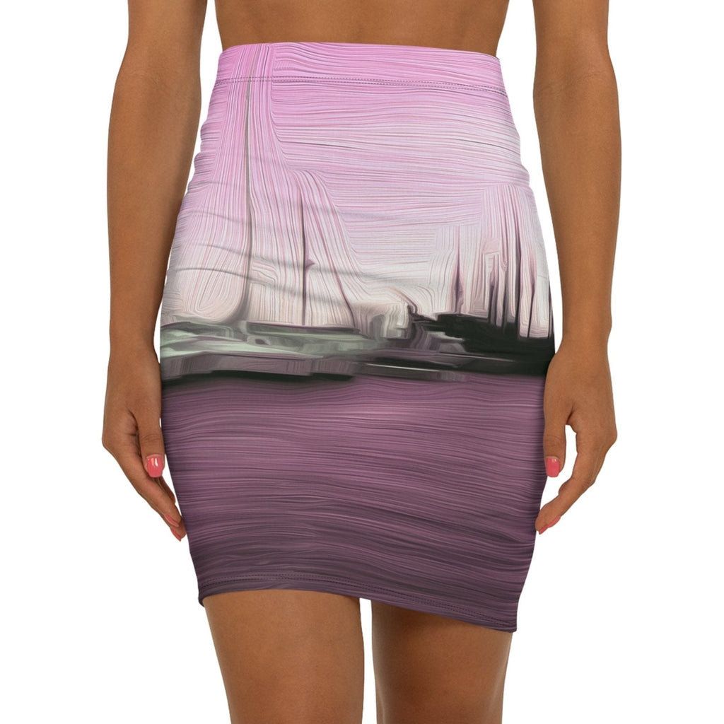 The Sleeping Yachts (at Evening) - Womens Pencil Skirt
