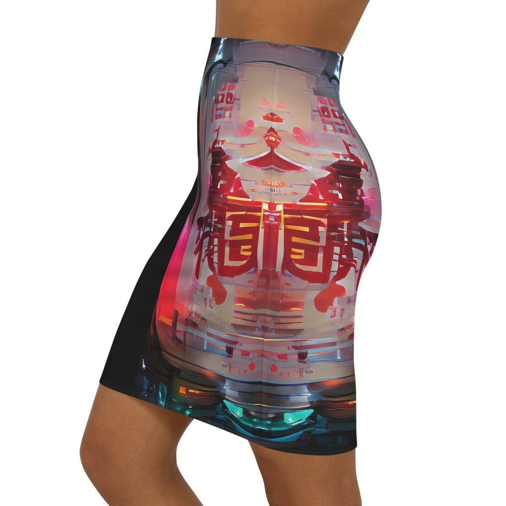 Half Black Half Báijiǔ - Womens Pencil Skirt