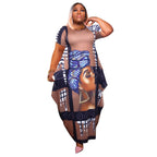 Women's Printed Plus-Size Loose-Fit Maxi Dress With Pockets