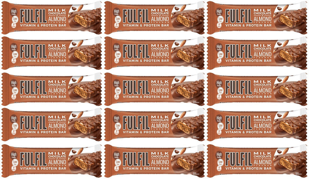 15 x Fulfil Milk Chocolate Almond Protein Bar - 55GM