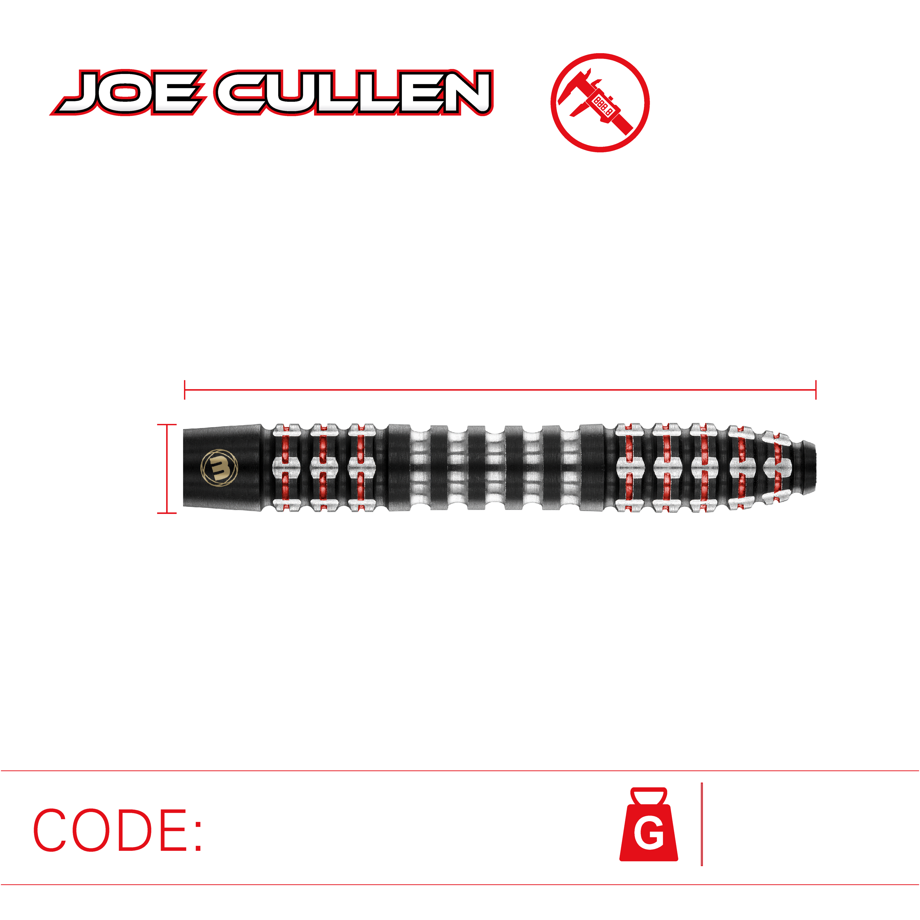Winmau Joe Cullen Ignition Series 90% Tungsten Steeltip darts