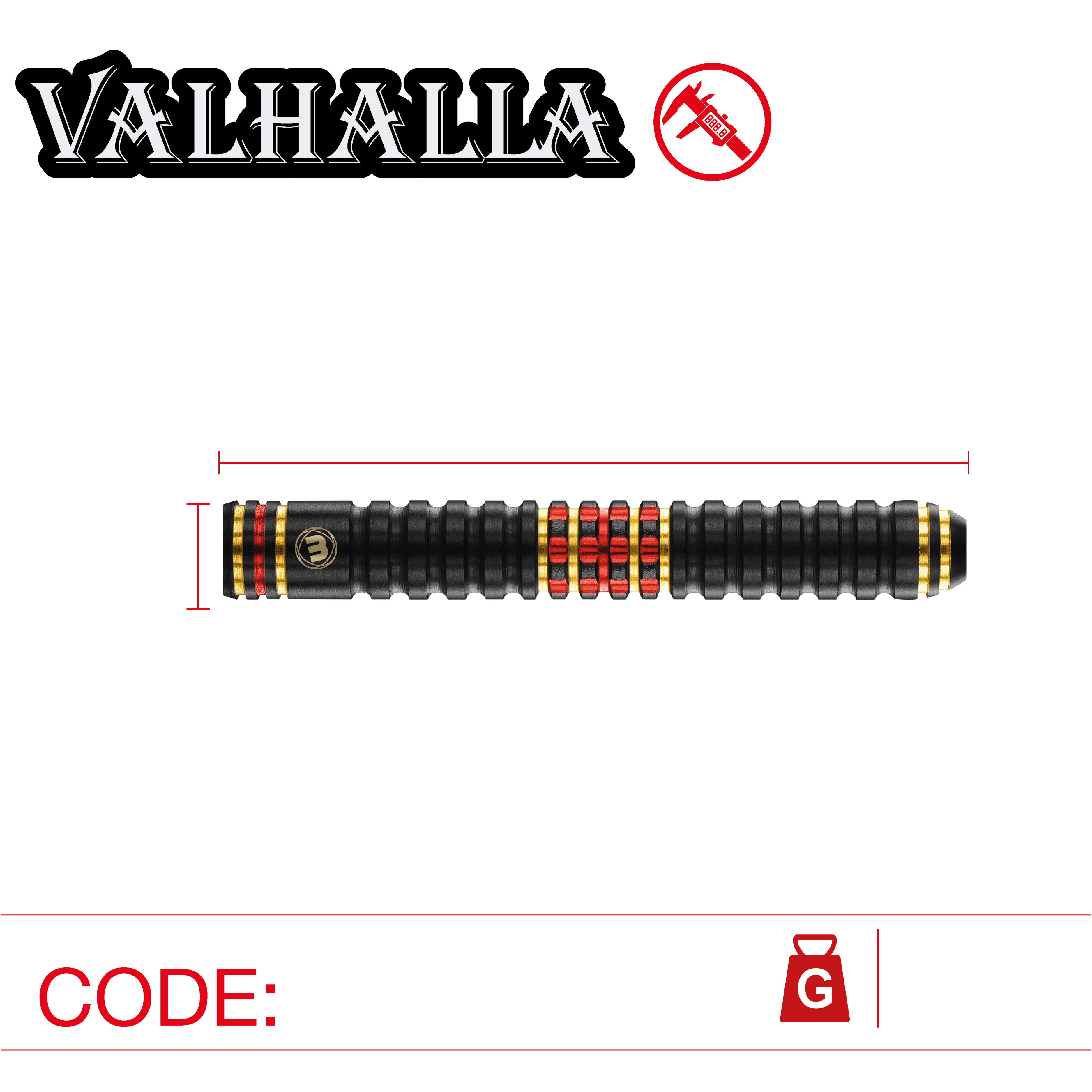 Winmau Valhalla 85-95% Tungsten Steeltip darts