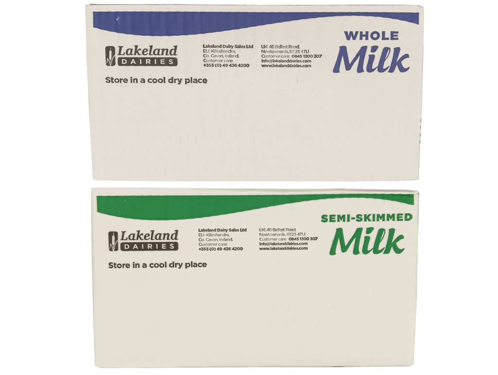 120x Semi Skimmed vs Whole Milk 12ml Pots UHT Long Life Jiggers Portion Lakeland