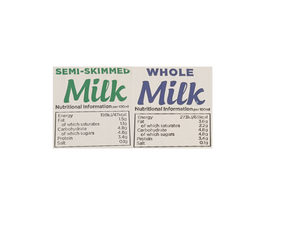 120x Semi Skimmed vs Whole Milk 12ml Pots UHT Long Life Jiggers Portion Lakeland