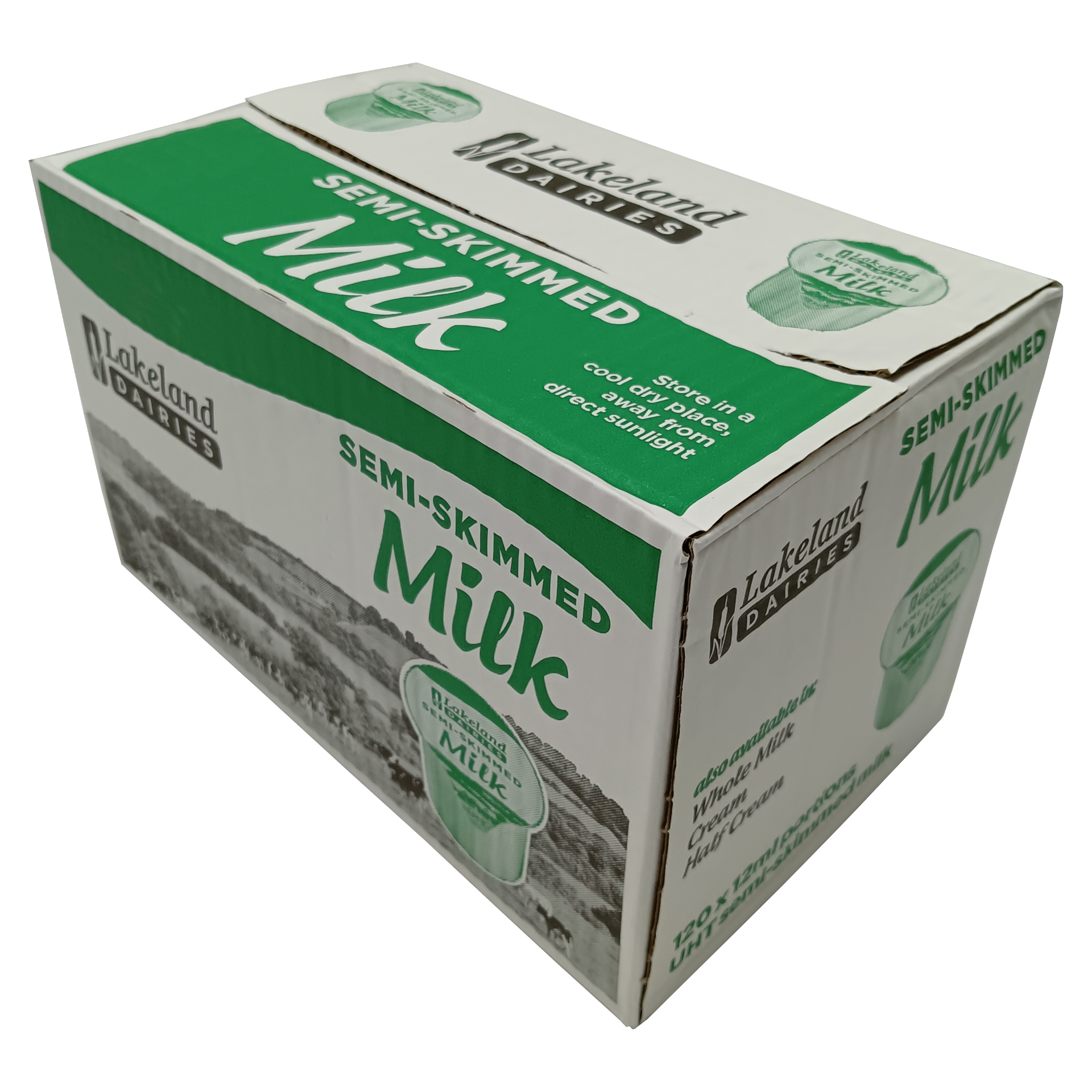 120x Semi Skimmed vs Whole Milk 12ml Pots UHT Long Life Jiggers Portion Lakeland
