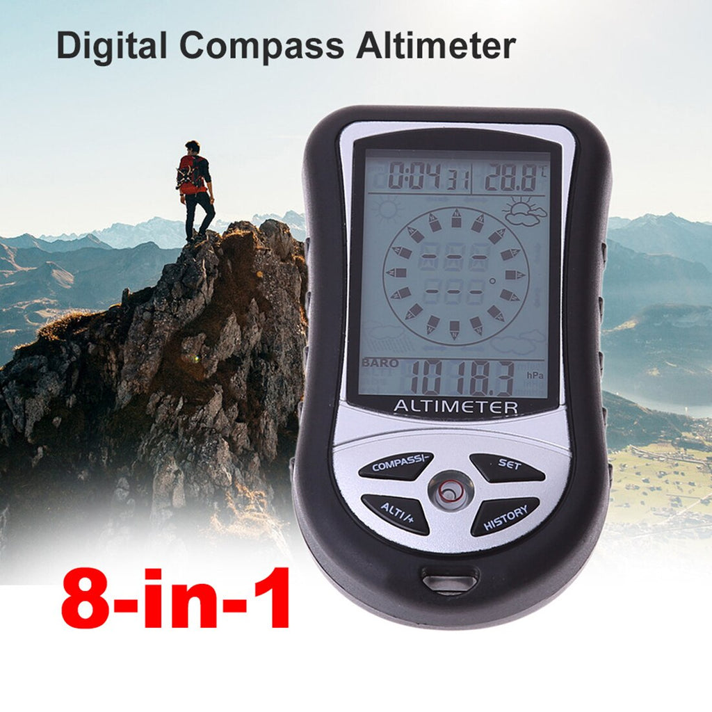 8-in-1 Handheld Digital Altimeter | Barometer, Compass, Thermometer & Weather Forecast | Outdoor Hiking & Fishing Tool | Michan Direct