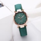 Casual Women Romantic Starry Sky Wrist Watch Leather Rhinestone Designer Ladies Clock