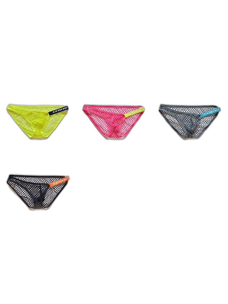 2 Pack Men's Low Waist Sexy Mesh Breathable Sports Transparent Briefs