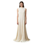 Elegant Long Gown Pleated Waist-Cinching Dress