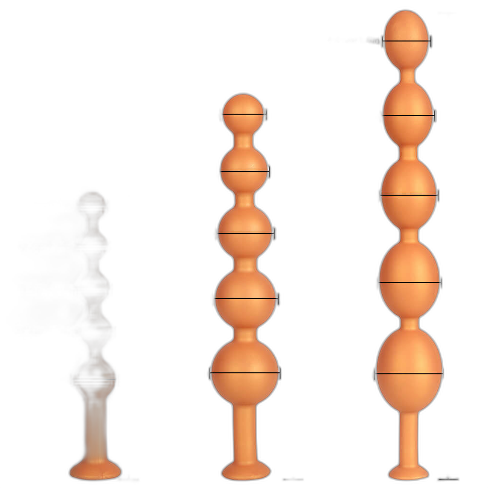 Vixen - Silicone Anal Beads - Different Sizes 5 Anal Balls - Fox Tail Anal Plug