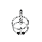 Stainless Steel Hollow Penis Plug with Twin Rings