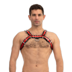 Prowler RED Leather Bull Harness Black Red