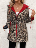Women's Double-sided Reversible Hooded Zipper Jacket