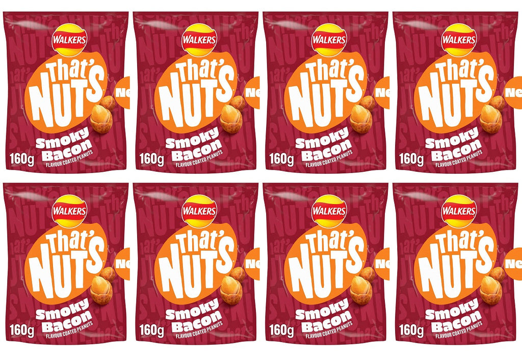 8 x Thats Nuts Walkers Smoky Bacon  - 160GM