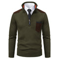 Pullover Men Sweater Thick Polo Shirts Korean Half Zipper Cold Blouse Stand Collar Autumn Winter Outerwear Luxury Cloth