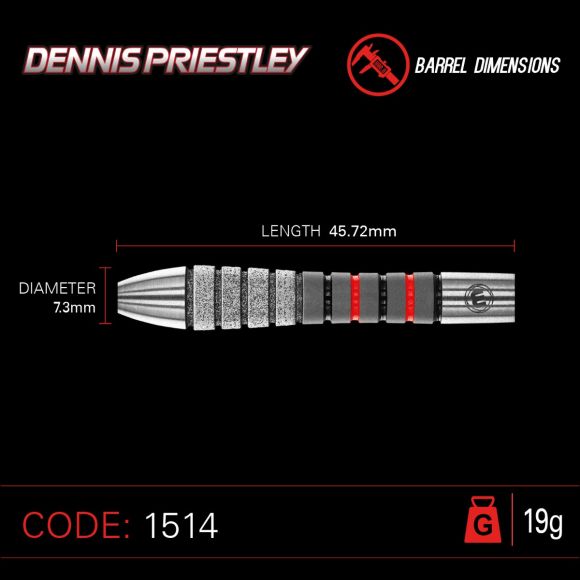 WINMAU Dennis Priestley Diamond 3-Zero 90% Darts