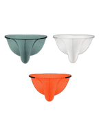 3 Pack Men's Low Rise Striped Camisole Briefs with Raised Pockets