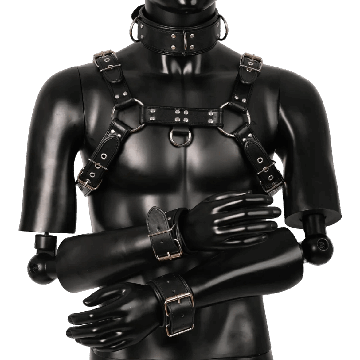 Harness, Cuff, Collar Bundle Black