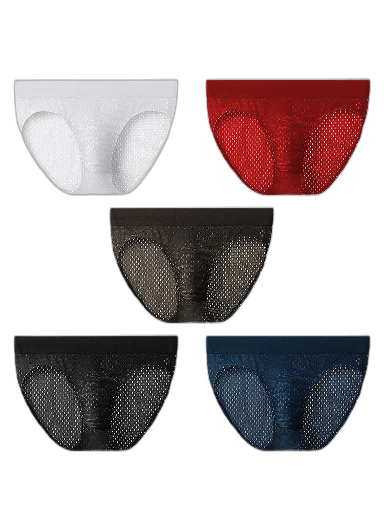 5 Pack Men’s Breathable Briefs In Mesh