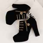 New chunky metal ankle boots