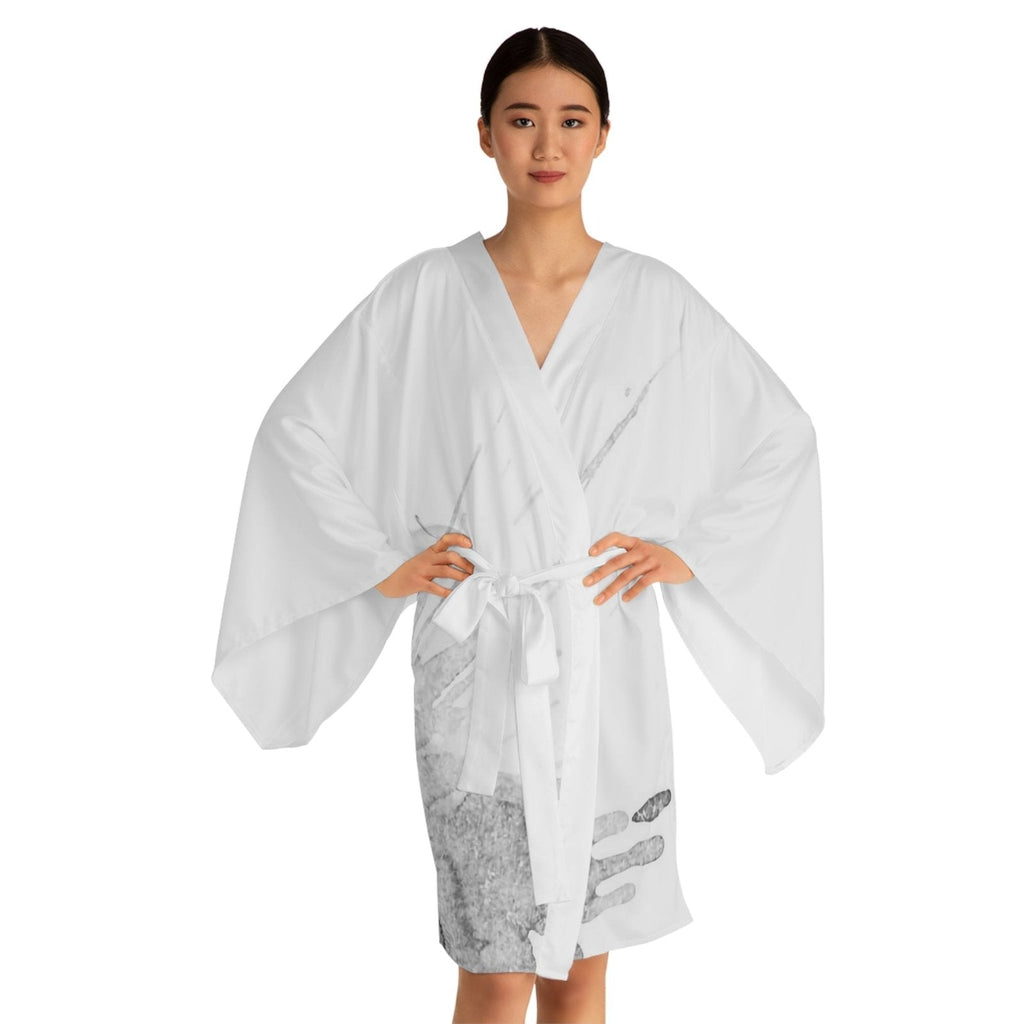 Watercolour Grey Splash - Womens Kimono Robe