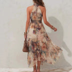 Printed Halterneck Dress Women