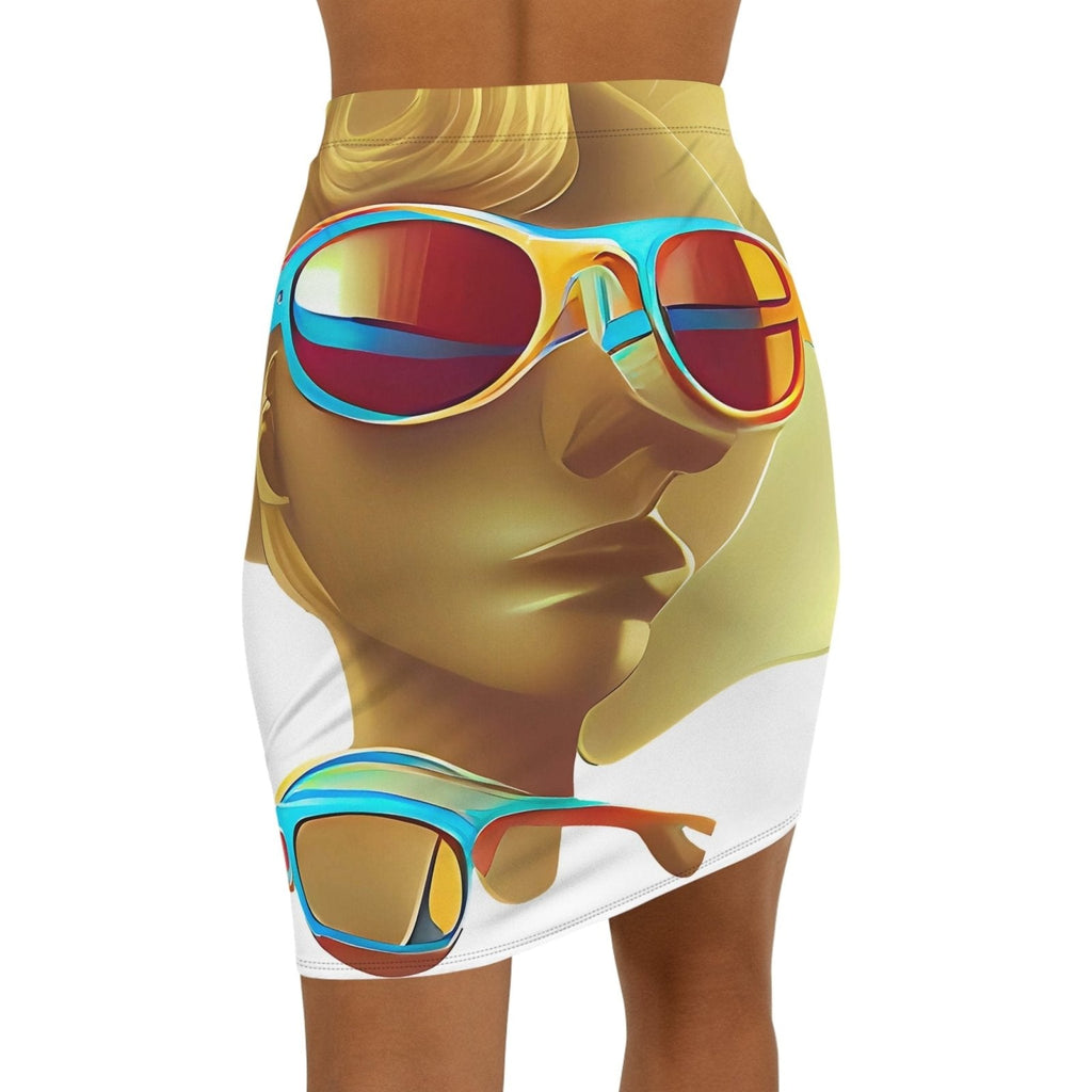 Retro Cool White - Womens Pencil Skirt