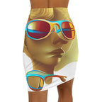 Retro Cool White - Womens Pencil Skirt