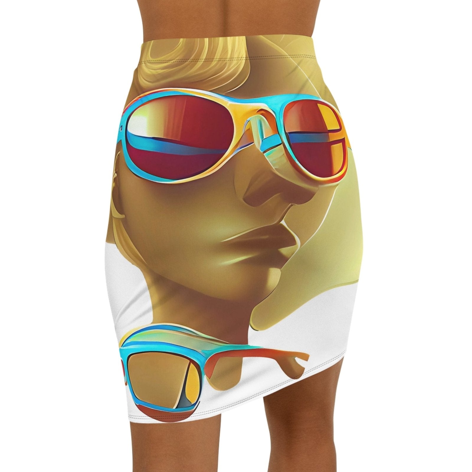 Retro Cool White - Womens Pencil Skirt